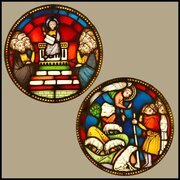 Two 20th Century Stained Glass Roundels 