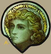 Victorian Hand Painted Stained Glass Window Hanger