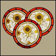 Victorian Hand Painted Stained Glass Window Hanger