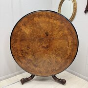 Burr Walnut And Marquetry Round Centre Table