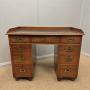 Campaign Kneehole Pedestal Desk