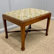 Large Dressing Table Stool With Cross Stretcher