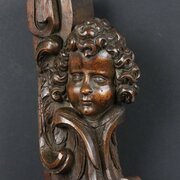 17th Century Italian Carved Head In Walnut