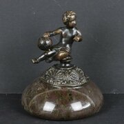 Antique Bronze Mounted Serpentinite Paperweight
