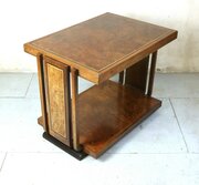 Art Deco Burr Walnut Two Tier Side Table