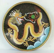 Chinese Cloisonné Enamel Dragon Dish