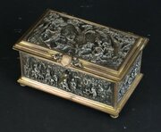 French A B Paris Gilt & Silvered Jewellery Casket