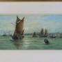 J F Branegan Watercolour Shipping Off Liverpool