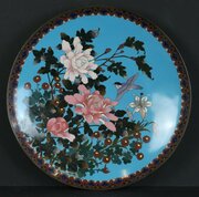 Japanese Meiji Period 15 Inch Cloisonné Charger