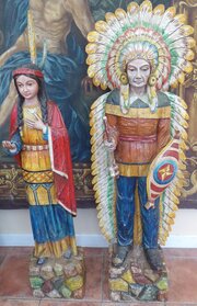 2 American Indians Advertising Statues Tobacconist