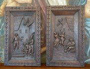 Pair Of Wood Panels Height 24 Inch Oak 1830