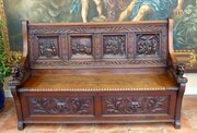 Settle Country Oak Carved Lions  Creatures 1840