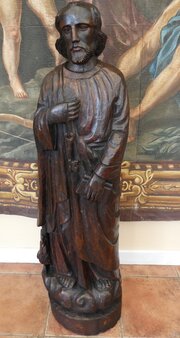 Statue Of St Peter Oak Height 4ft 2 Inch 1760