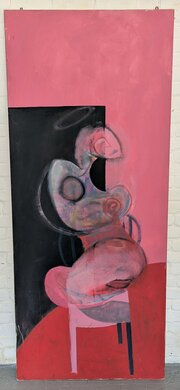 A Large Abstract Madonna And Child Painting.