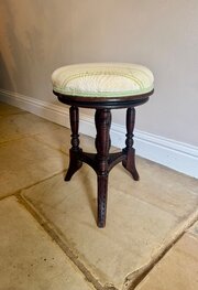 Antique Edwardian Mahogany Revolving Piano Stool