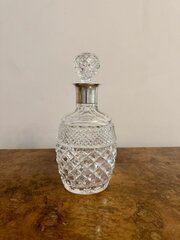Antique Edwardian Silver Collar Shaped Decanter