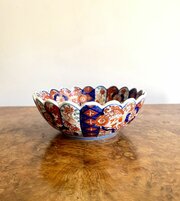  Antique Japanese Imari Scalloped Edge Bowl
