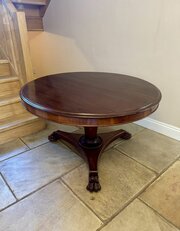  Antique Victorian Mahogany Tilt Top Dining Table 