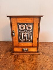 Antique Art Nouveau Golden Oak Smokers Cabinet