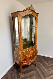 Antique Kingwood And Gilt Mounted Vitrine Cabinet 