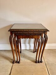 Antique Walnut Nest Of Three Tables