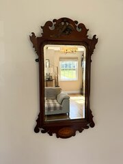 Edwardian Inlaid And Gilt Mahogany Wall Mirror