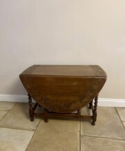 Fine Quality Antique Oak Drop Leaf Dining Table 
