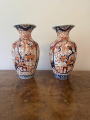 Fine Quality Pair Of Antique Japanese Imari Vases