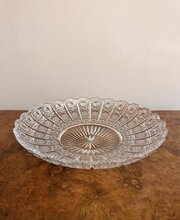  Large Antique Edwardian Cut Glass Dish