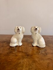 Lovely Quality Pair Of Antique Miniature Poodles 
