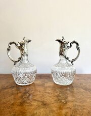  Pair Of Edwardian Silver Plated Claret Jugs