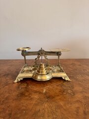  Pair Of Antique Edwardian Brass Postal Scales