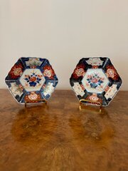 Pair Of Antique Japanese Imari Hexagonal Plates