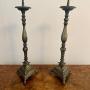 Pair of antique Regency brass pricket candlesticks