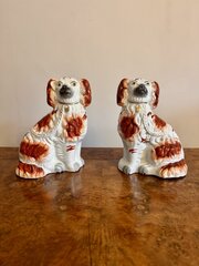 Pair Of Antique Victorian Staffordshire Dogs 