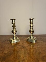 Pair Of Antique Victorian Brass Candlesticks