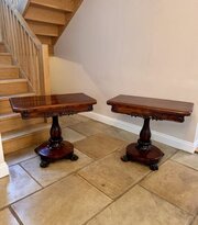 Pair Of Antique William IV Rosewood Card Tables 