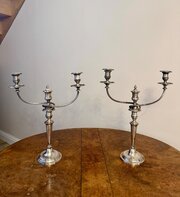 Pair Of Antique Silver Plated Candelabras