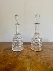 Pretty Pair Of Antique Edwardian Decanters