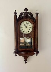 Quality 19th Century Drop Dial Walnut Wall Clock