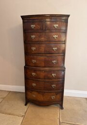 Quality Victorian Mahogany Bowfront Chest On Chest