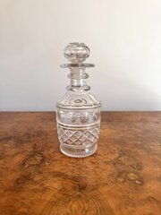 Quality Antique Edwardian Cut Glass Decanter