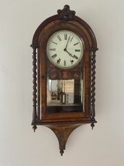 Quality Antique Victorian Burr Walnut Wall Clock
