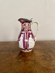 Quality Antique Victorian Pewter Lidded Water Jug 
