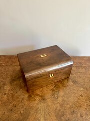 Quality Antique Victorian Walnut Sewing Box 