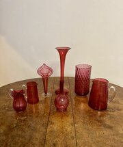 Quality Collection Of Antique Cranberry Glass 