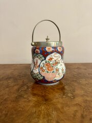 Unusual Antique Japanese Imari Biscuit Barrel 