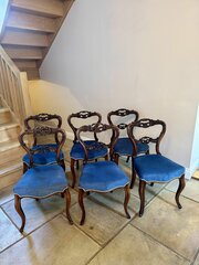 Victorian Rosewood Balloon Back Dining Chairs 
