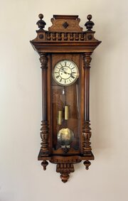Victorian Walnut Double Weight Vienna Wall Clock