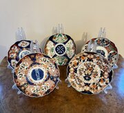 collection of five antique Japnese imari plates